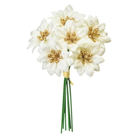 特価◎即日★【造花】MAGIQ東京堂/エーデルポインセチアピック CREAM クリーム/FX004708