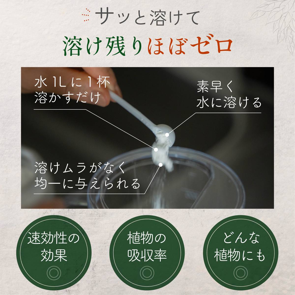 自然暮らし/水に溶かして速く効く粉末液肥　100g・20ml/1250605