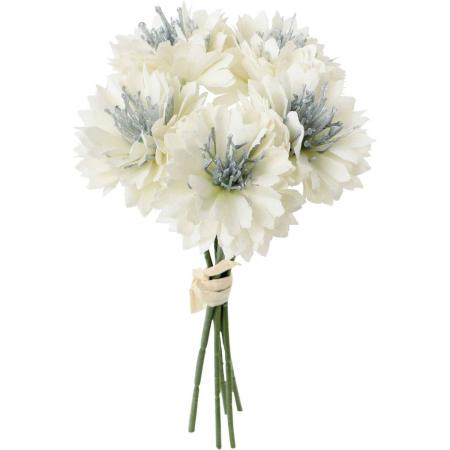 即日★【造花】YDM/ベルベットコーンフラワーピック5P ホワイト/FS-6342-W