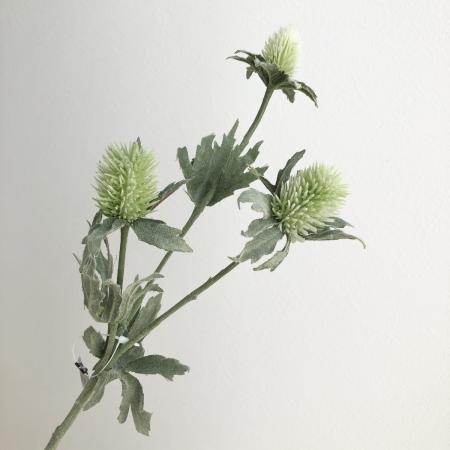 【造花】アスカ/エリンジウム(アザミ)×3　ホワイトグリーン/A-36036-52