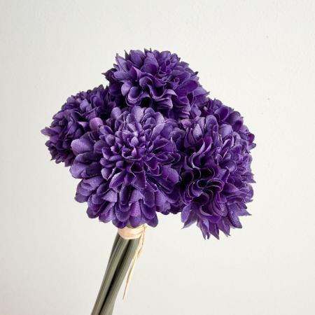 【造花】アスカ/ポンポンマムバンチ(1束6本) バイオレット/A-33164-035