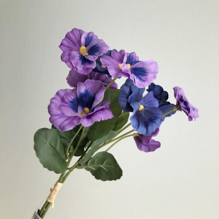 【造花】アスカ/パンジーバンチ×9(1束3本) ブルーパープル/A-34799-9P