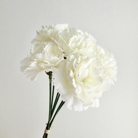 即日★【造花】アスカ/ミニカーネーションバンチ(1束6本) ホワイト/A-35233-1