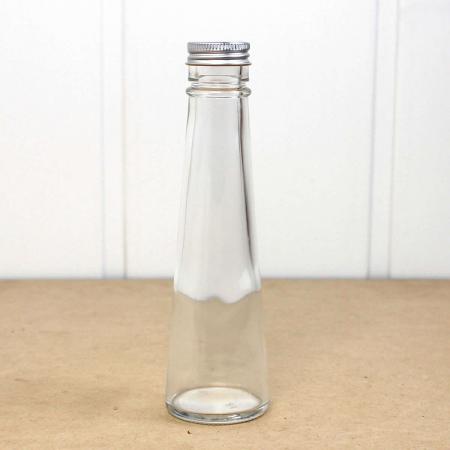 即日★ハーバリウム瓶(テーパー)130ml アルミキャップ付「キャップ色:シルバー」