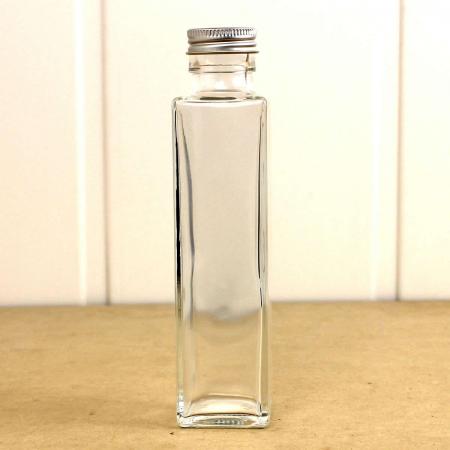 即日★ハーバリウム瓶(角)150ml アルミキャップ付「キャップ色:シルバー」