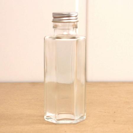 即日★ハーバリウム瓶(六角)100ml アルミキャップ付「キャップ色:シルバー」