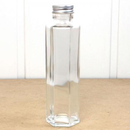 即日★ハーバリウム瓶(六角)150ml アルミキャップ付「キャップ色:シルバー」