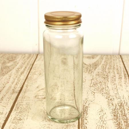 アウトレット◎即日★ ハーバリウム瓶(ログ)200ml 専用スクリューキャップ付「キャップ色:ゴールド」