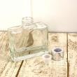 即日★ リードディフューザー用ガラス瓶 横長 100ml 銀カバー+中栓付