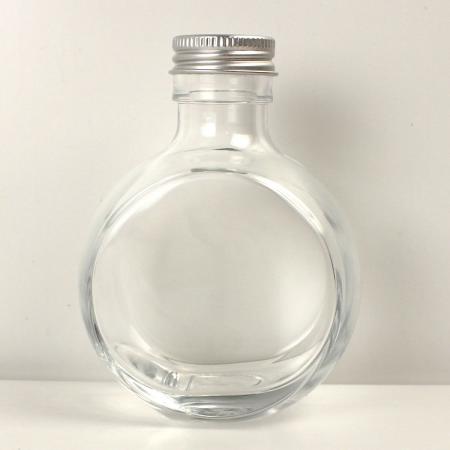 即日★ ハーバリウム瓶 (フラット)150ml アルミキャップ付「キャップ色:シルバー」