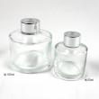即日★ リードディフューザー用ガラス瓶 丸型 100ml  銀カバー+中栓付