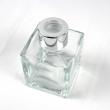 即日★ リードディフューザー用ガラス瓶 正方形 100ml 銀カバー+中栓付