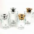 アウトレット◎即日★ リードディフューザー用ガラス瓶 コニカル型 200ml 銀カバー+中栓付