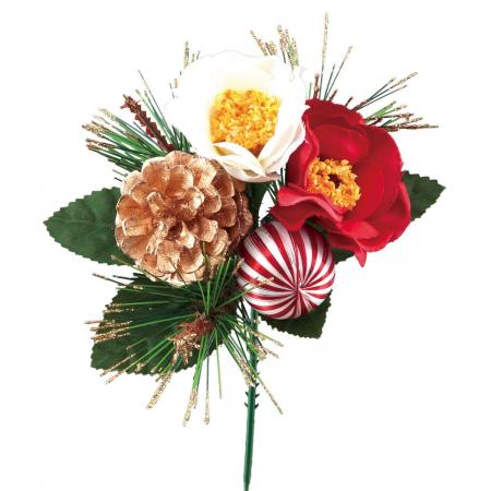 特価◎即日★【造花】ビバ工芸/VD-4118 迎春ピック(椿)/VD-4118