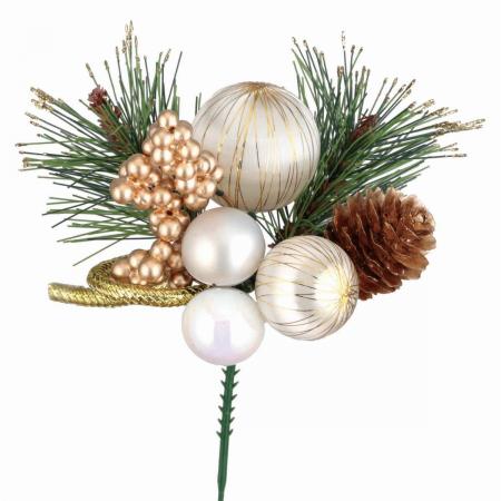 特価◎即日★【造花】ビバ工芸/VD-4177 迎春ボールピック WH/VD-4177
