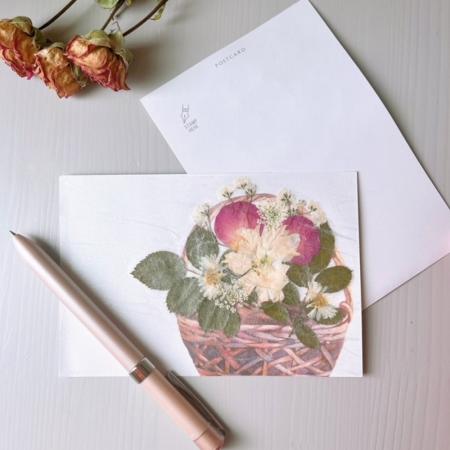 即日★【ドライ】m flowers/押し花絵葉書レクリエーションキット (1セット10人分)