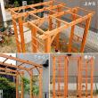 【直送】住まいスタイル/天然木製アーチ 190 1台(土中用金具セット) 「Flex Pergola」 ライトブラウン