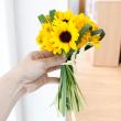 【生花】プチひまわり(オレンジ) 花径約3-5cm　折原園芸　SRマンゴーなど【FJ】